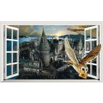 Chicbanners Harry Potter Poudlard Château Hedwige Chouette 3D Magic Window V444 Sticker Mural Autocollant Poster Art Mural Taille 1000 mm de Large x 600 mm de Profondeur (Grande)