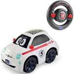 Chicco Fiat 500 RC Voiture de Sport Télécommandée Chicco , Radiocommandée avec Volant Intuitif, Véhicule à moteur RC avec Sons et Klaxon - Jouets pour Enfants de 2+ Ans - Blanc