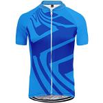 Maillots de cyclisme bleues claires en jersey respirants à manches courtes Taille XL look fashion pour homme 