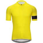 Maillots de cyclisme jaunes en jersey respirants à manches courtes Taille L look fashion pour homme 