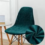 Housses de chaise vert foncé en velours extensibles scandinaves 