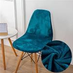 Housses de chaise turquoise en velours extensibles scandinaves 
