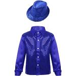 Chemises disco bleues à paillettes look Hip Hop pour garçon de la boutique en ligne Amazon.fr 