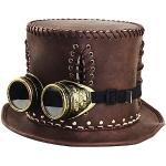 Chapeaux haut de forme marron 58 cm Taille XL steampunk en promo 