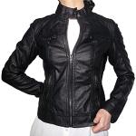 Chiodo - Veste doublée en simili cuir et similicuir - Grandes tailles vissées - Mode ajustée - Femme - Noir - 54