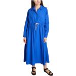 Robes de créateur Chloé bleues en popeline à manches longues maxi à manches longues Taille XXS pour femme 