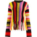Pulls col rond de créateur Chloé multicolores en laine à franges à manches longues à col rond Taille M classiques pour femme 