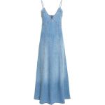 Robes longues de créateur Chloé bleues à col en V Taille XS pour femme 