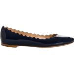 Chaussures casual de créateur Chloé bleues en cuir de veau à bouts ronds Pointure 39 look casual 