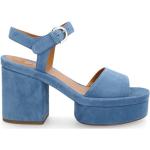 Sandales à talons de créateur Chloé bleues en cuir de veau à bouts ouverts Pointure 40 avec un talon de plus de 9cm look fashion pour femme 