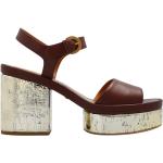 Sandales à brides de créateur Chloé marron en cuir de veau Pointure 41 avec un talon entre 3 et 5cm 