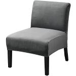 Housses de chaise gris foncé à rayures en velours extensibles 