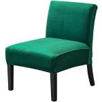 Housses de chaise vert foncé à rayures en velours extensibles 