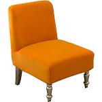Housses de chaise orange à rayures en velours extensibles 