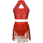 Tenues de danse rouges à sequins respirantes look fashion pour fille de la boutique en ligne Amazon.fr 