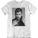 Chris Hemsworth T-Shirt Vest Tank-Top Singlet Men's Whites T-Shirts à Manches Courtes(Medium)
