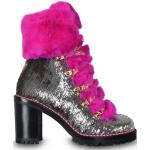 Chaussures Christian Louboutin multicolores en fourrure à sequins à motif lapins Pointure 38 look fashion pour femme 
