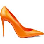 Escarpins talon aiguille Christian Louboutin orange en cuir verni à talons aiguilles Pointure 39 look fashion pour femme 