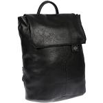 Christian Wippermann Grand sac à dos pour femme aspect cuir avec compartiment pour ordinateur portable, Noir , 34 x 35 x 12 cm, Rucksack