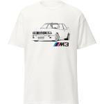T-shirts blancs en coton oeko-tex à manches courtes Licence BMW M3 à manches courtes à col rond Taille L look fashion pour homme 