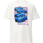 ChriStyle T-Shirt Subaru Homme Enfant T-Shirt Impreza Evolution Modèles WRX Classic Car Auto Rallye STI, Blanc, XL