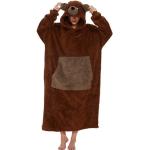 Sweats marron à motif ours à capuche Tailles uniques look fashion pour femme en promo 