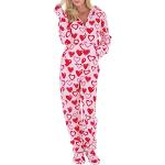 Pyjamas combinaisons roses en polaire Taille XL look fashion pour femme 