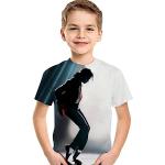 T-shirts à manches courtes en polyester enfant Michael Jackson look fashion 