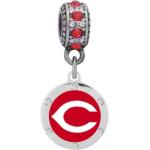 Charms gris acier en cristal à perles Cincinnati Reds 