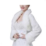 Manteaux en fourrure Cinda blanc d'ivoire en fausse fourrure Tailles uniques look fashion pour femme 