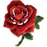Broches roses à strass en strass pour femme 