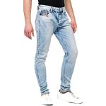 Cipo & Baxx Jean pour Homme - Effet froissé - Coupe ajustée - Coupe Slim - Jeans Skinny, Bleu, 33W x 32L