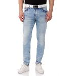 Jeans droits Cipo & Baxx bleus stretch W34 look fashion pour homme 