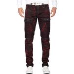 Jeans Cipo & Baxx rouge bordeaux en cuir synthétique à clous W29 look fashion pour homme 