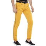 Pantalons classiques Cipo & Baxx jaunes à rayures Taille L W30 look fashion pour homme 