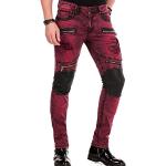 Jeans slim Cipo & Baxx rouge bordeaux en cuir synthétique délavés Taille 3 XL W40 look fashion pour homme 