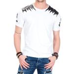 T-shirts Cipo & Baxx blancs en coton à motif têtes de mort à manches courtes à manches courtes à col rond Taille XL look fashion pour homme 