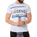 Cipo & Baxx T-shirt imprimé à manches courtes CT715 pour homme, Blanc., M
