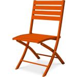 Chaises de jardin aluminium orange en aluminium pliables 