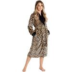 Peignoirs en polaire noirs à effet léopard en polaire à capuche Taille M look fashion pour femme en promo 