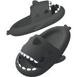 Claquettes de piscine Saguaro noires à motif requins à bouts ouverts Pointure 47 look fashion 