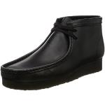 Chaussures Clarks Wallabee noires en cuir en cuir look fashion pour homme 