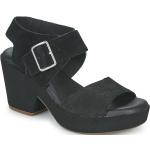 Sandales Clarks noires en cuir Pointure 41 avec un talon entre 7 et 9cm pour femme en promo 