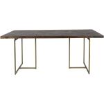 Class - Table à manger chevrons bois et laiton - Dimensions - 180x90 cm
