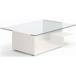 ClassiCon Diana D - Table d'appoint blanc crème RAL 9001 avec plateau de verre