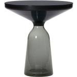 ClassiCon Table d'appoint Bell Side Table acier gris quartz H 53cm/Ø 50cm/base en verre HxØ 37x22cm