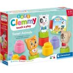 Clementoni - Cubes & Animaux Soft Clemmy - 6 Cubes + 3 Personnages + Livre Orange