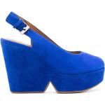Sandales Clergerie bleu électrique en velours en cuir à bouts ouverts Pointure 41 pour femme 