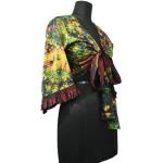 Blouses à motif tie-dye en soie look vintage pour femme 
