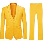 Pantalons de costume de mariage jaunes en viscose Taille M look business pour homme 